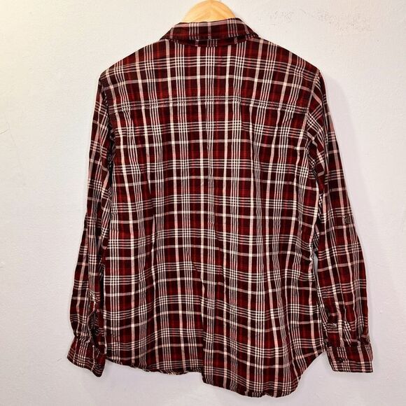 CARHARTT Plaid Flannel Shirt Long Sleeves Button Front Women's size L 12-14 - Picture 4 of 9